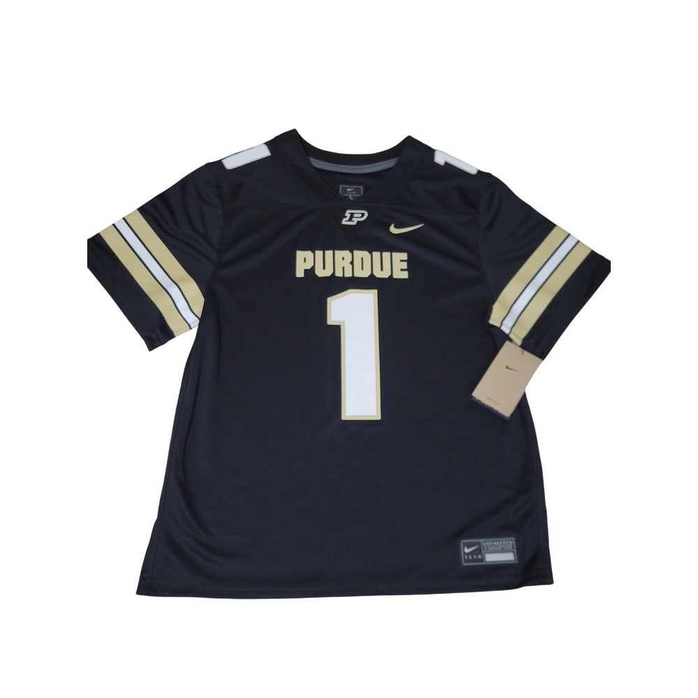 Nike Purdue Boilermakers Football Jersey Kids Youth Large Black #1 Dri-FIT NCAA